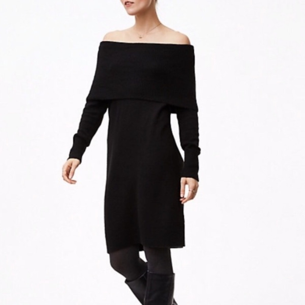 NWT Loft Black Sweater Dress XS T
